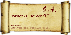 Oszaczki Ariadné névjegykártya